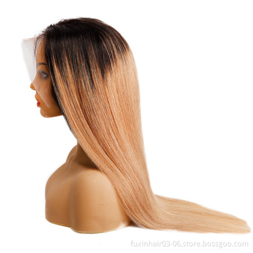 1B 27 30 Blonde Brazilian Straight Lace Front Wig 13x4 Colored Ombre Human Hair Wigs Pre Plucked Remy Brown Lace Front Wig